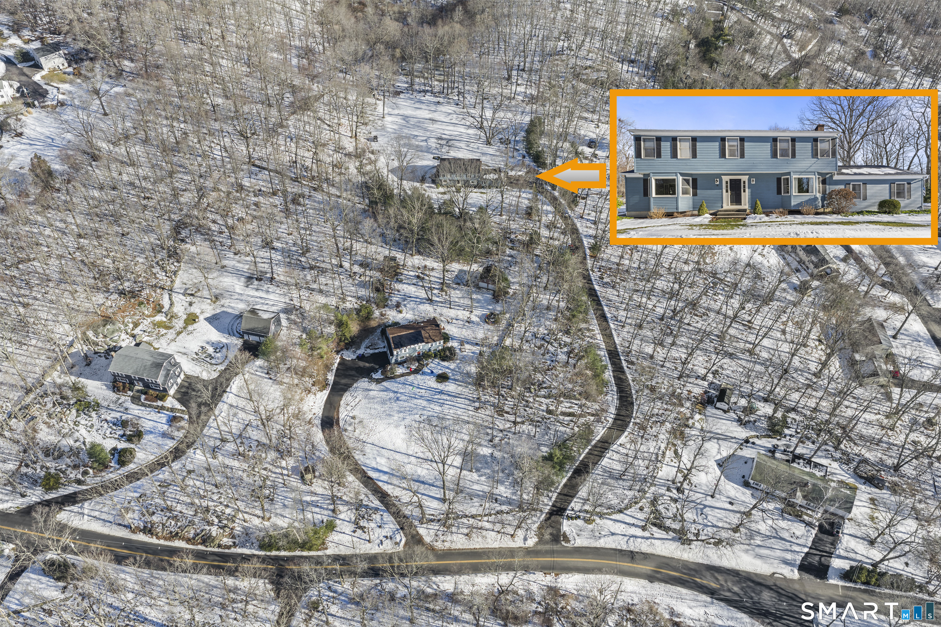 a view of swimming pool with a yard in front of it