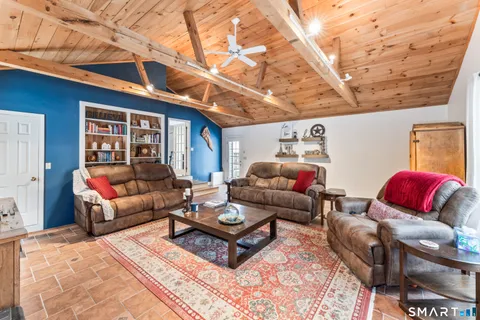 a living room with furniture