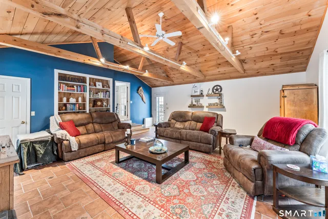 a living room with furniture