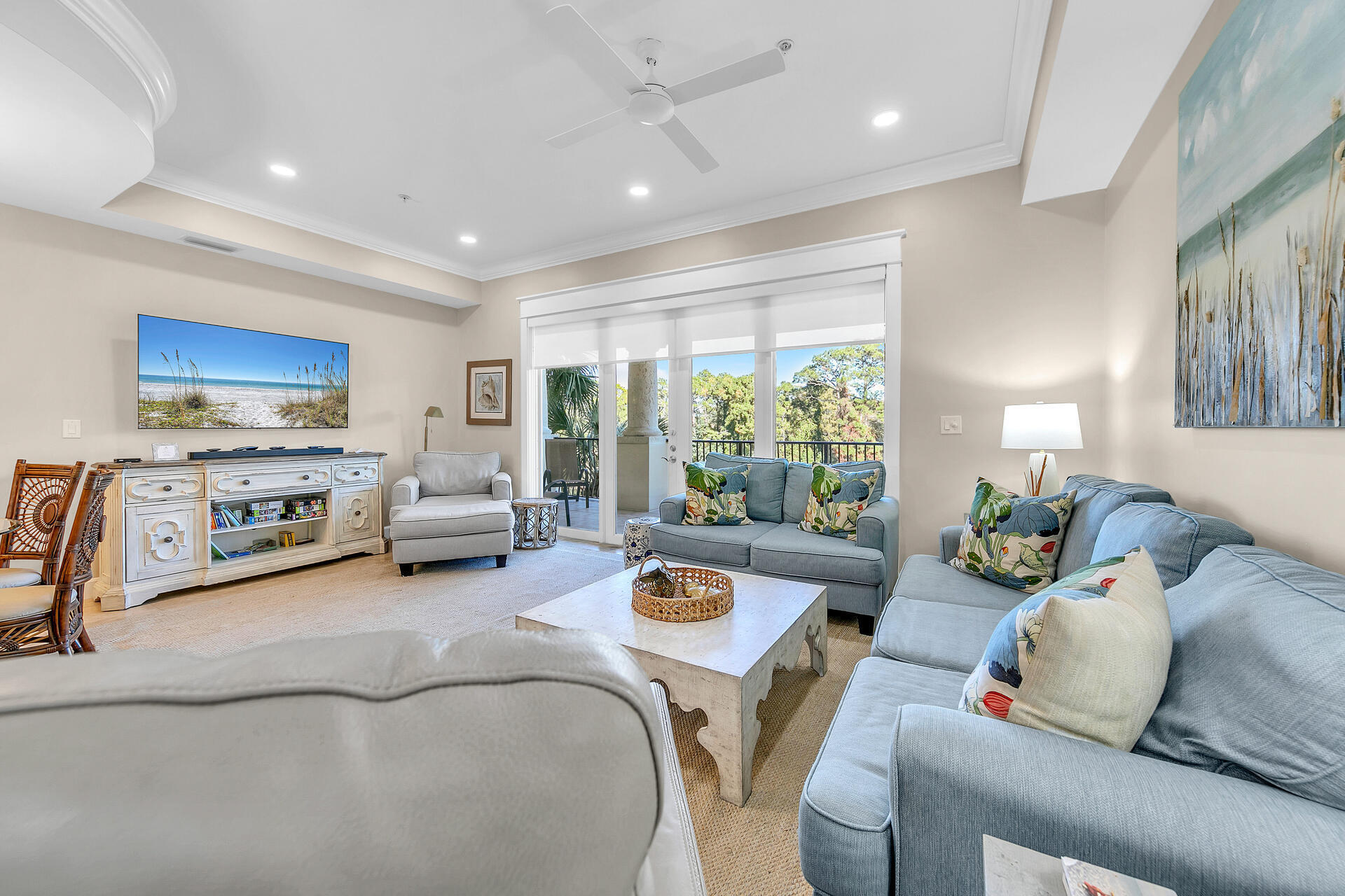 5378 Pine Ridge Lane, Unit 5378 Miramar Beach, FL 32550 - Photo 9 of 48 a living room with furniture and a flat screen tv