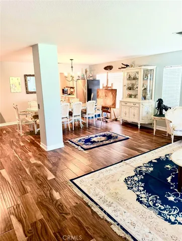 a living room with a couch and a table