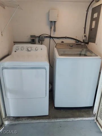 a view of a garden with a building