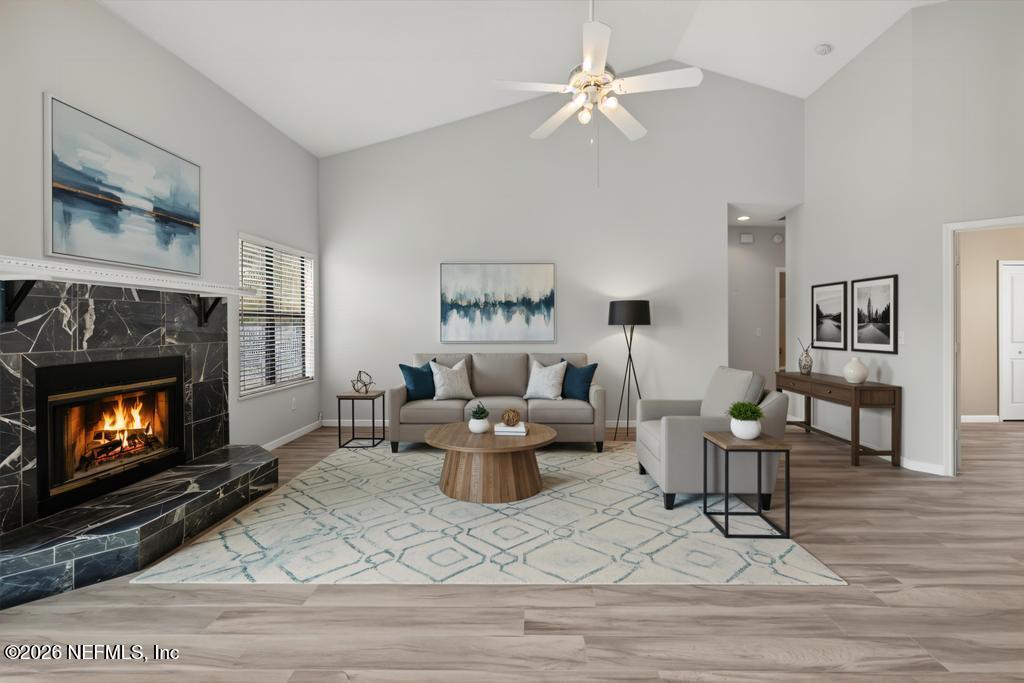 Virtually staged Living room