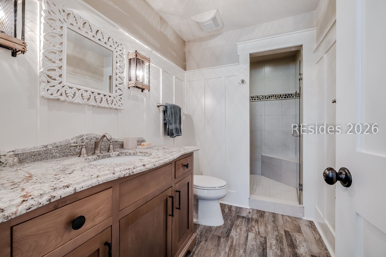 36 Oldfield Village Road Bluffton, SC 29909 - Photo 58 of 85 Cottage bathroom with walk in tiled shower