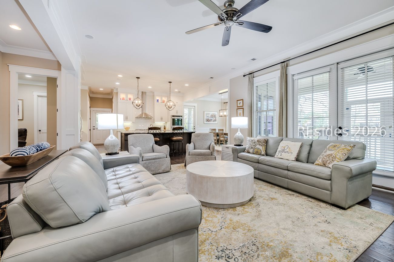 36 Oldfield Village Road Bluffton, SC 29909 - Photo 8 of 85 Open living room with doors to screened porch