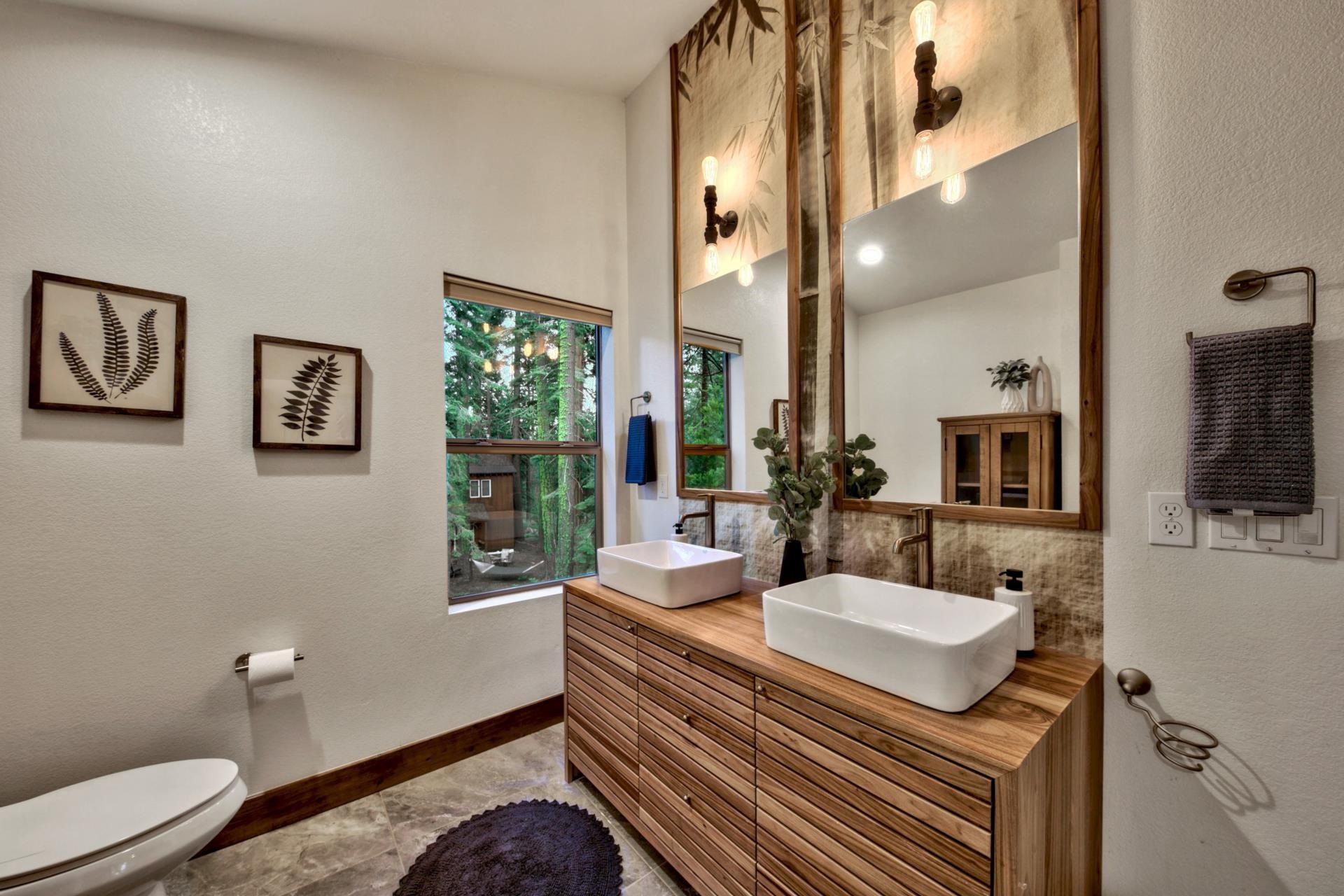 2675 Rustic Lane Tahoe City, CA 96141 - Photo 14 of 21 a bathroom with a sink and a mirror