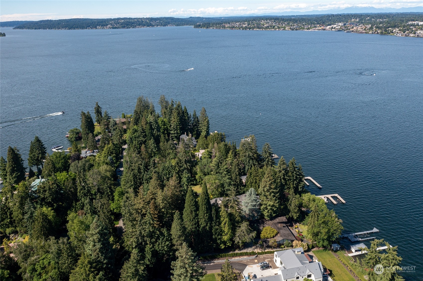 4232 Hunts Point Road Hunts Point, WA 98004 - Photo 6 of 23 an aerial view of ocean with residential house and outdoor space