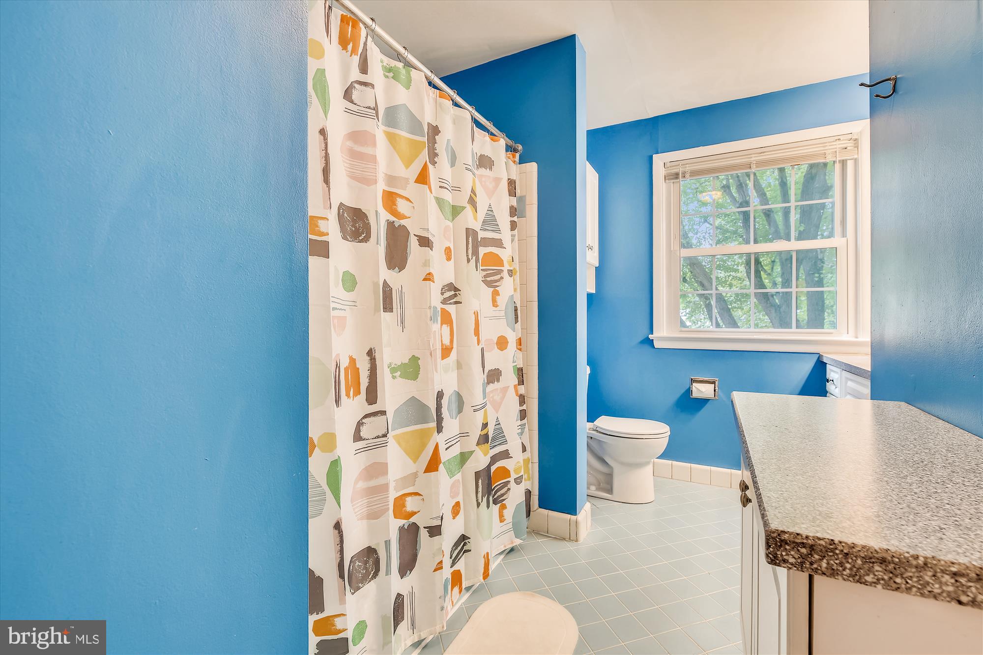 108 Claybrook Drive Silver Spring, MD 20902 - Photo 21 of 30 a bathroom with a granite countertop sink toilet a mirror and shower