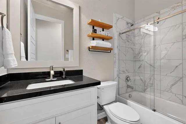 a view of a hallway with storage