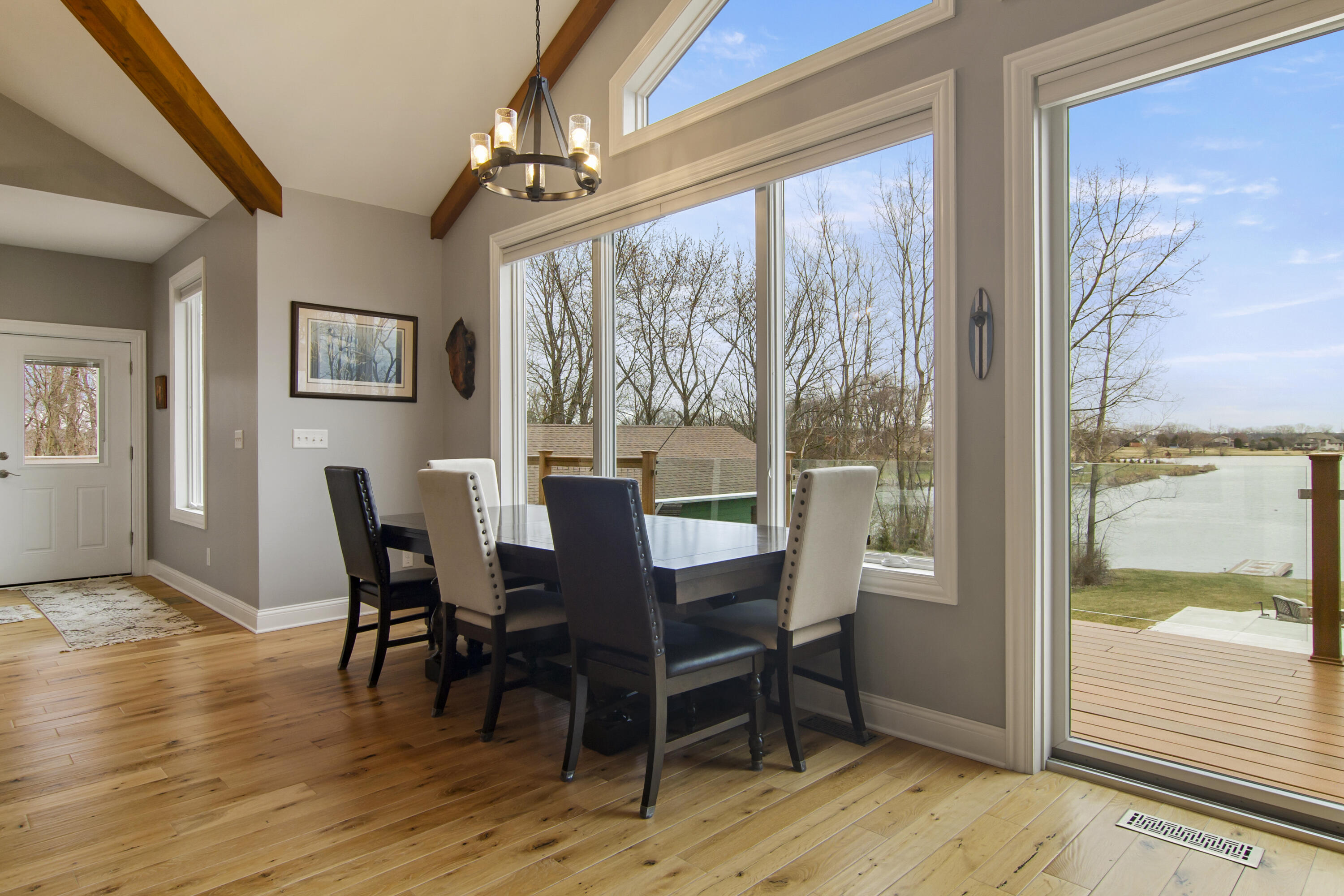16489 Harrison Street Lowell, IN 46356 - Photo 20 of 67 a view of a dining room with furniture window and wooden floor
