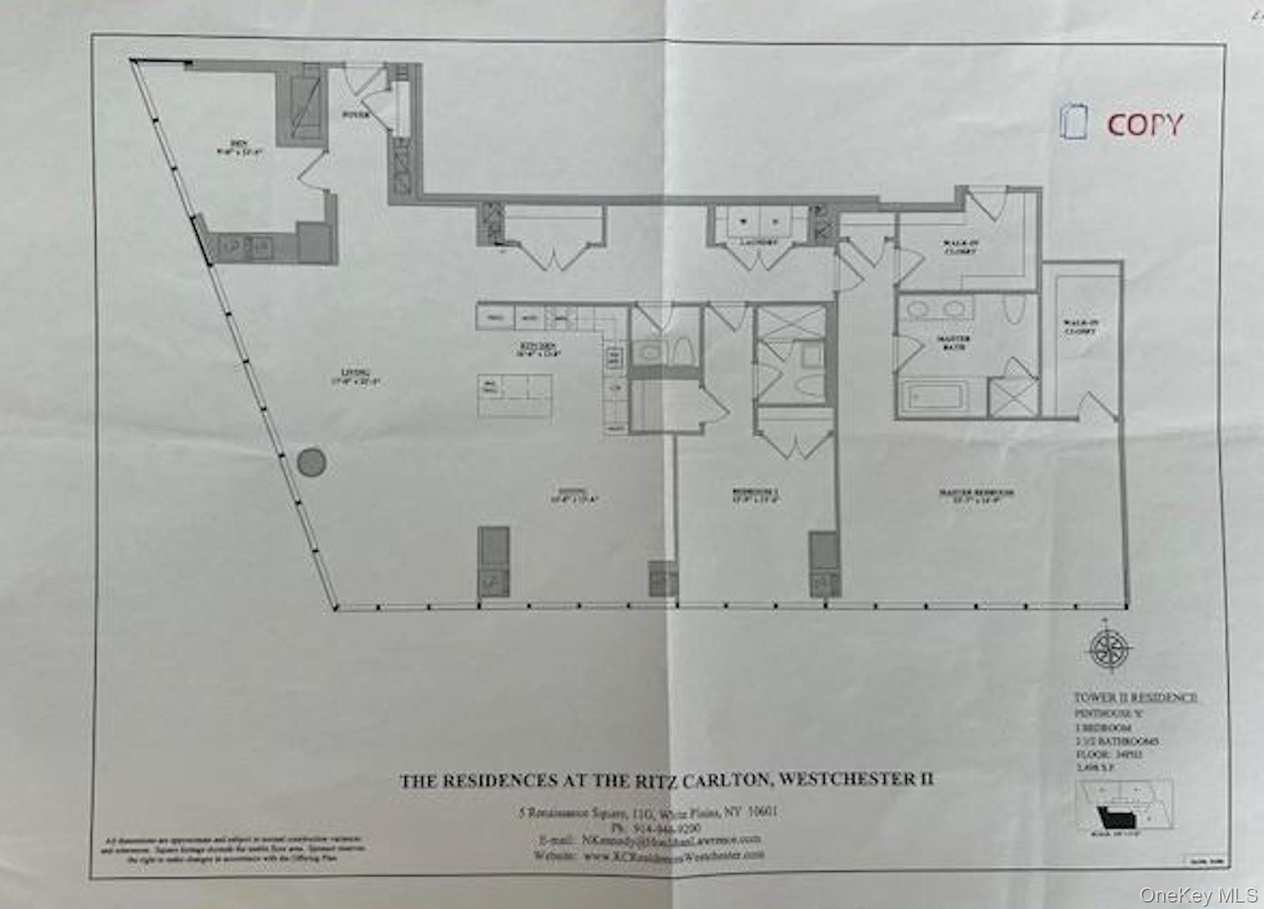 5 Renaissance Square, Unit PH 3E White Plains, NY 10601 - Photo 26 of 26 Floor Plan