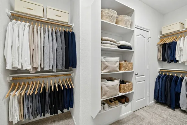 a view of a walk in closet