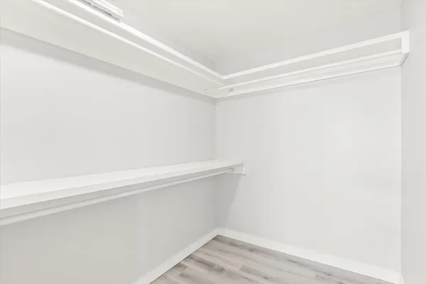 a view of small space with racks on the wall