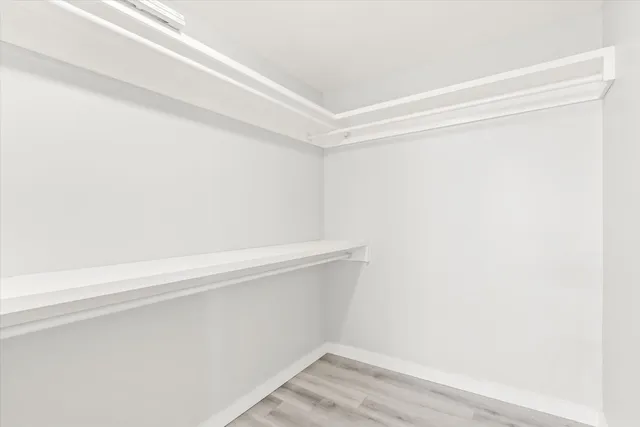 a view of small space with racks on the wall