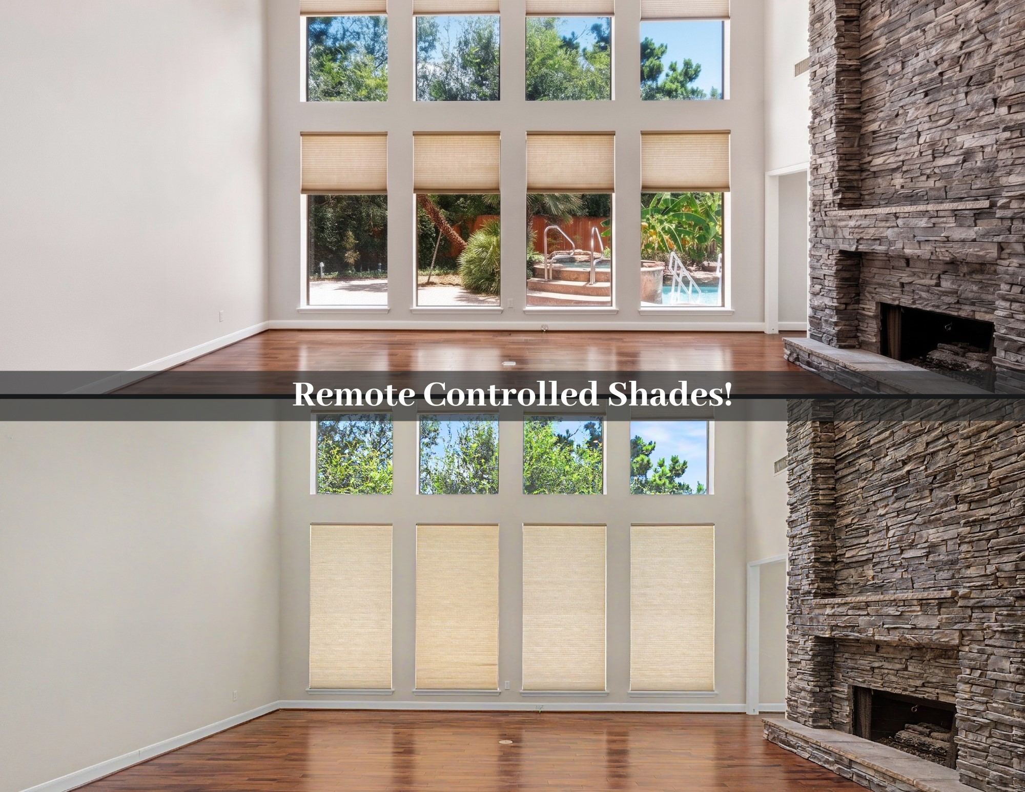 18503 Cabaniss Circle Spring, TX 77379 - Photo 14 of 49 Hunter Douglas remote-controlled shades raise and lower the upper and lower windows with the touch of a button.