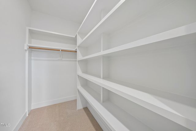 a view of an empty walk in closet