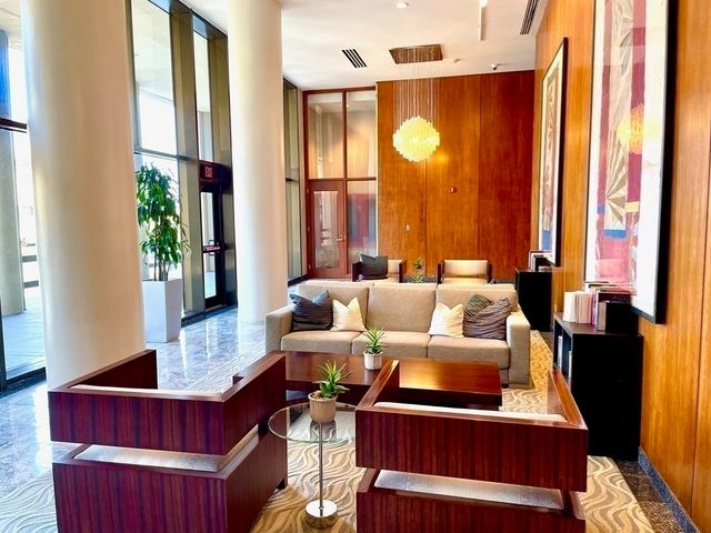 a view of a building and a street