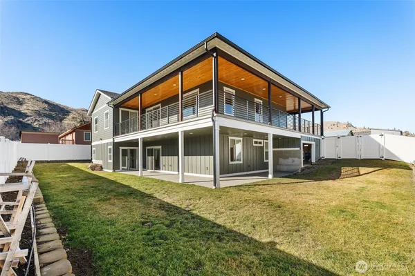 a front view of a house with entertaining space
