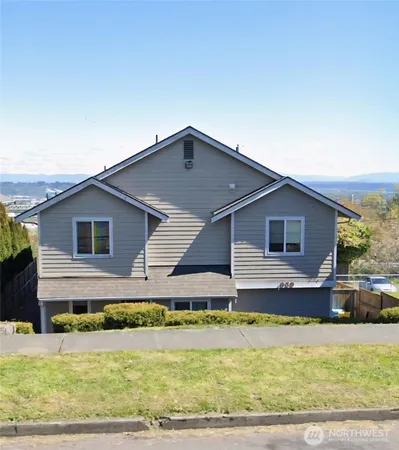 a house view with a garden space