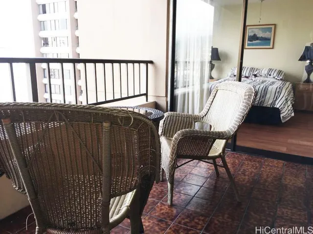 a view of balcony with couch
