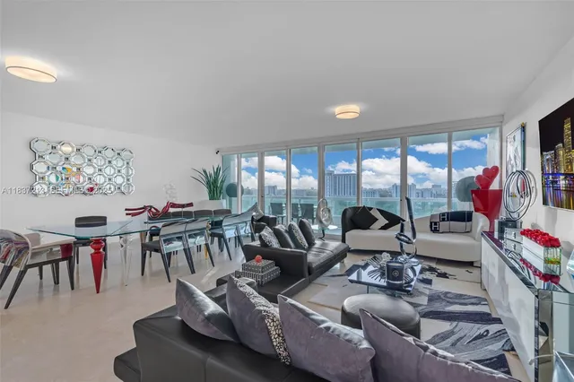 a view of a city with tall buildings