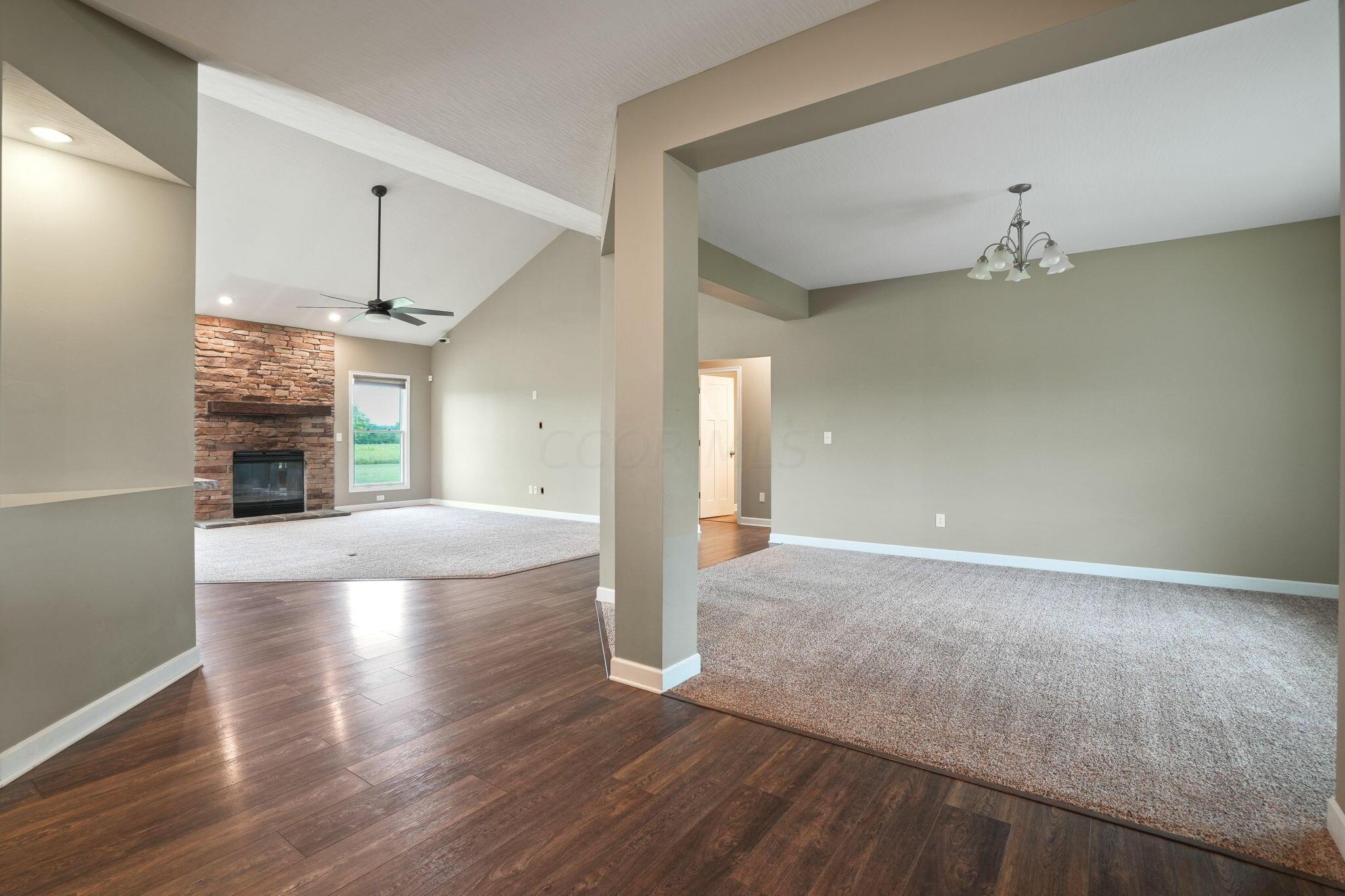 Looking into dining and living rooms