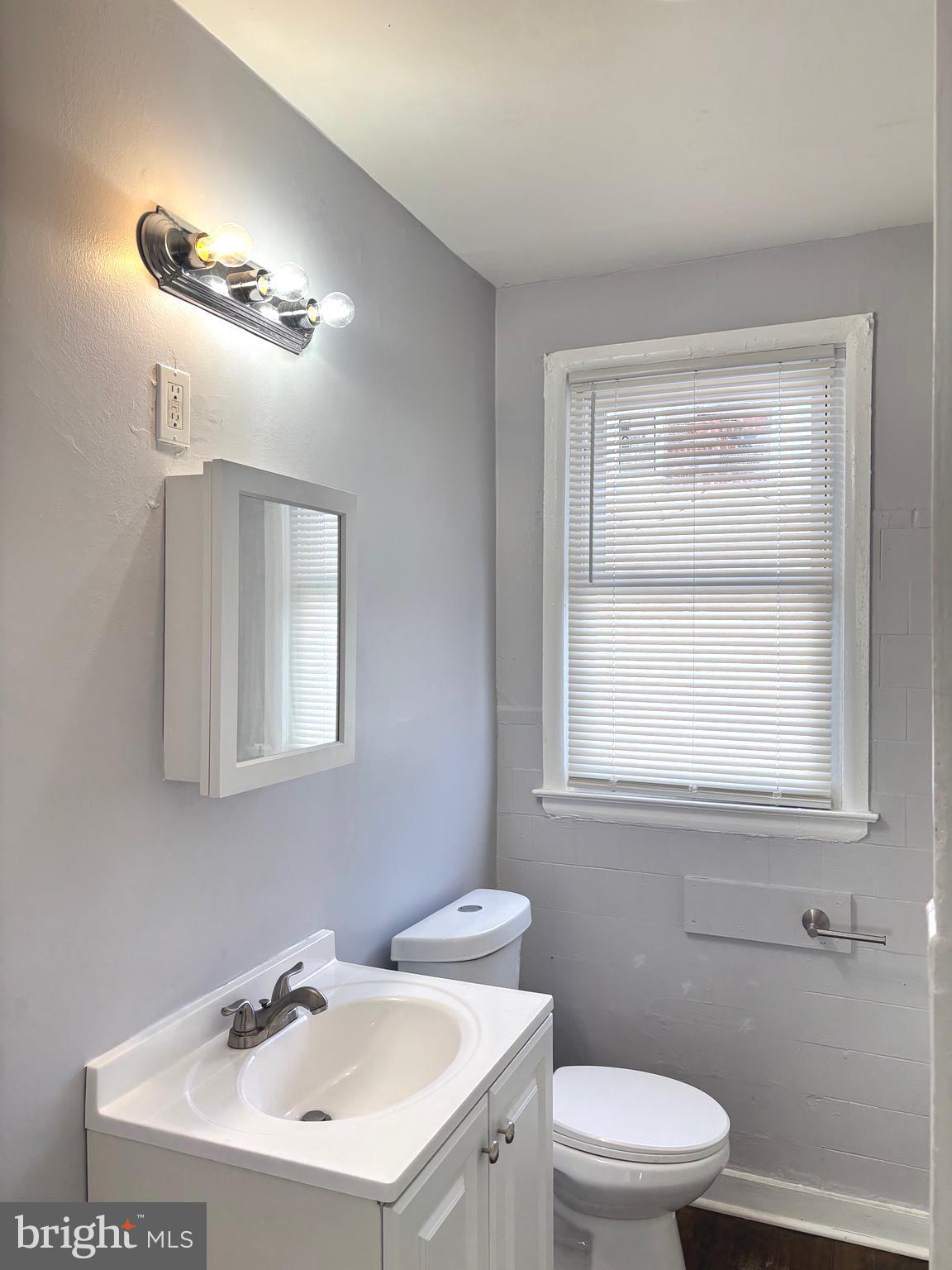 164 Kinsley Road Pemberton, NJ 08068 - Photo 11 of 15 a bathroom with a toilet a sink a mirror and a window