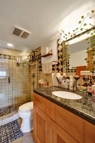 a hallway with sitting area