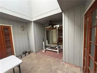 a table and chair in a room