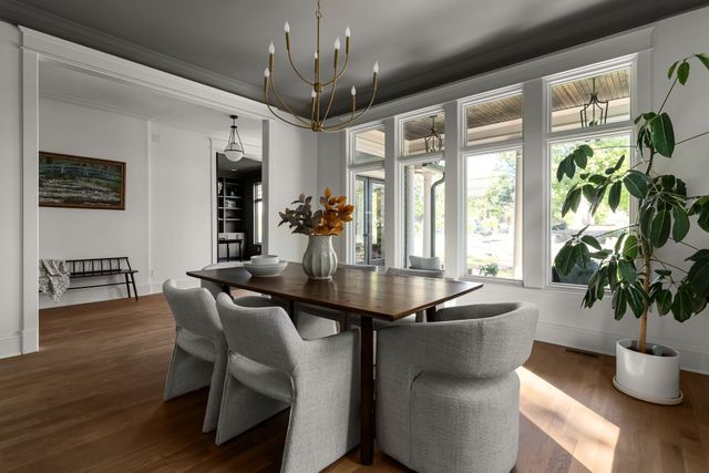 a kitchen with a sink and refrigerator