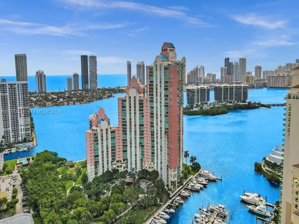 a view of a city with tall buildings