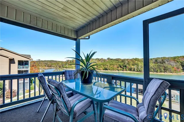 a view of a porch with furniture