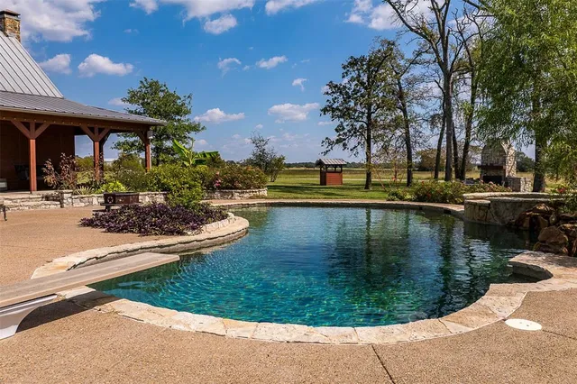 a view of a lake with a house