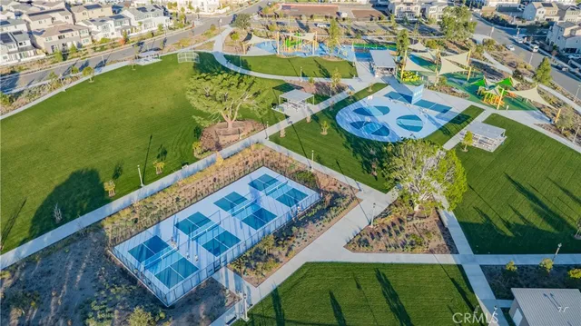 an aerial view of a house