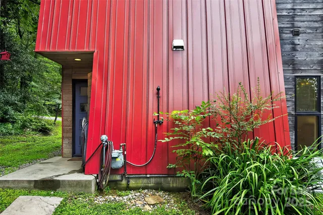 a view of a backyard with a garden