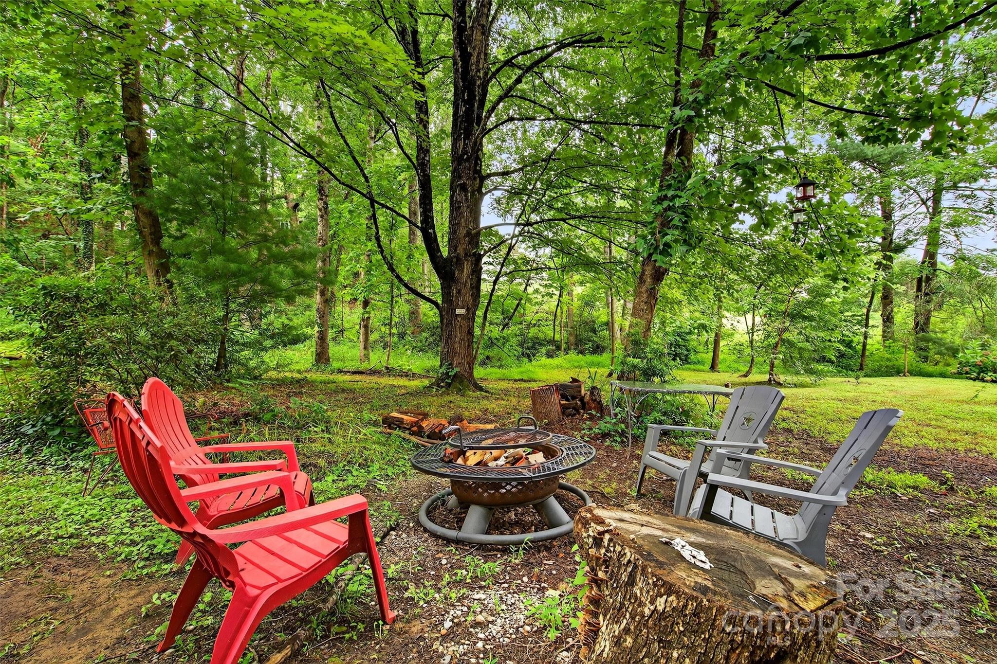 450 Lakey Gap Road Black Mountain, NC 28711 - Photo 35 of 48 a view of a chairs in backyard of the house