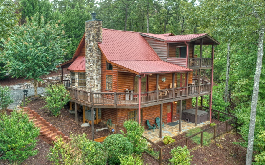 23 Dragonfly Drive Blue Ridge, GA 30513 - Photo 1 of 1 a front view of a house with a garden