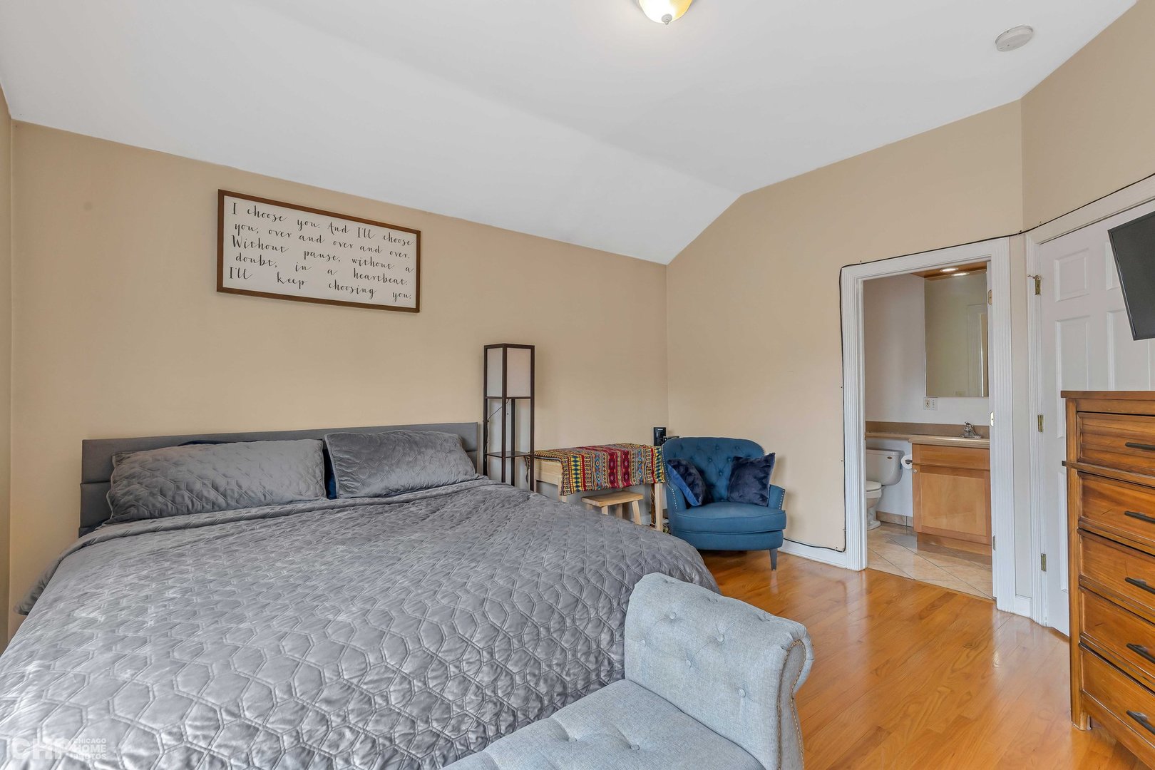 2931 North Rutherford Avenue Chicago, IL 60634 - Photo 13 of 37 a bedroom with furniture and wooden floor