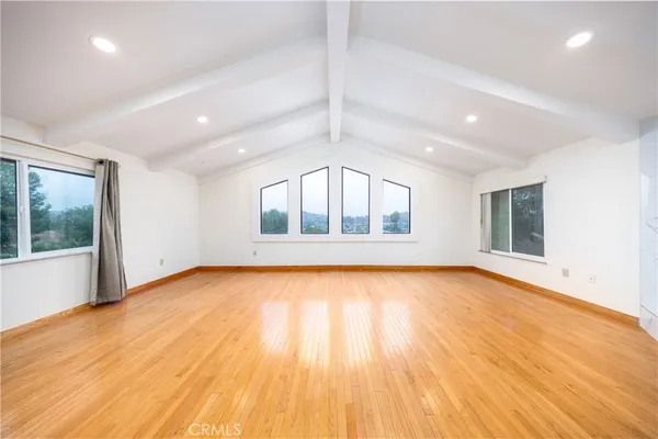 a view of a bathtub in a bathroom