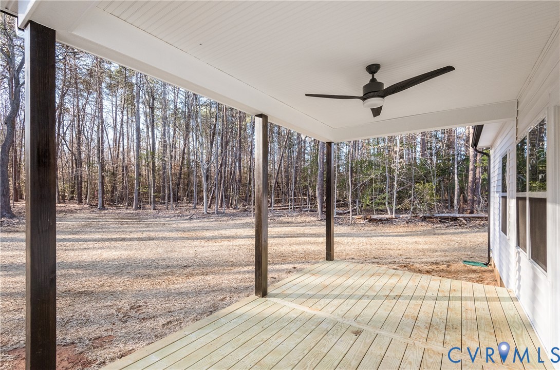 Lot 1 Three Chopt Road Louisa, VA 23093 - Photo 36 of 37 Covered porch featuring a natural wood deck, dark