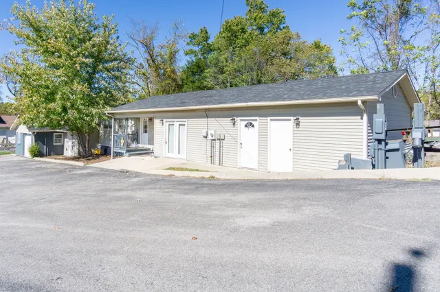 front view of a house with a outdoor space