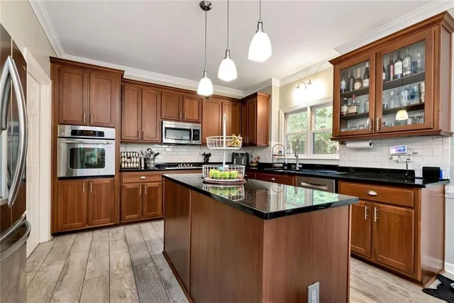 a view of a livingroom from a hallway