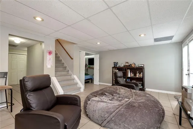 a view of backyard and entertaining space