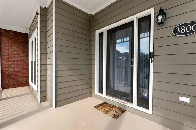 a view of a balcony with garden