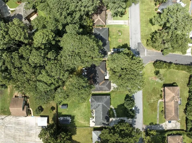 an aerial view of a house