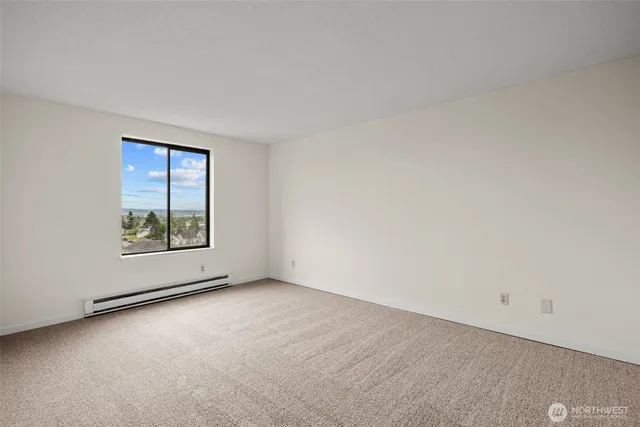 an empty room with a window