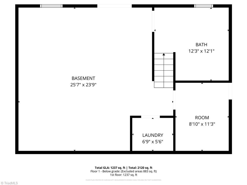 931 Ransom Road Winston-Salem, NC 27106 - Photo 48 of 48 Basement Floorplan.