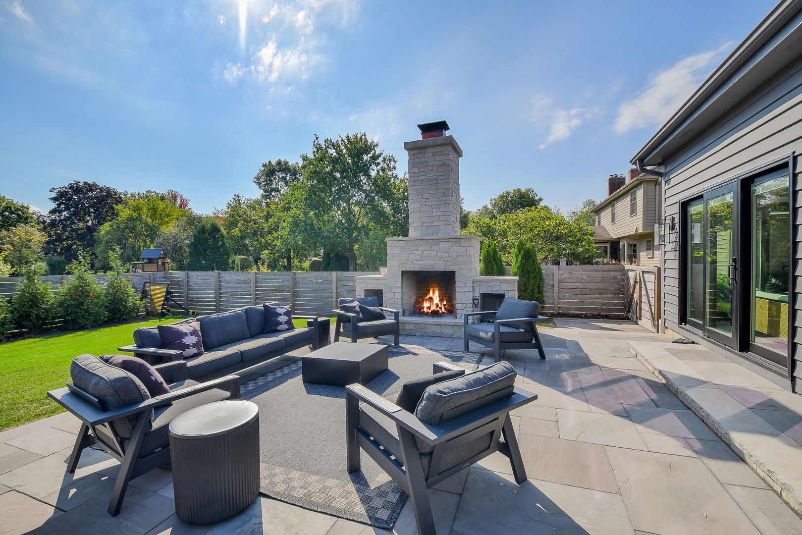 24 Winners Cup Circle Wheaton, IL 60189 - Photo 37 of 46 a outdoor living space with furniture and a fireplace
