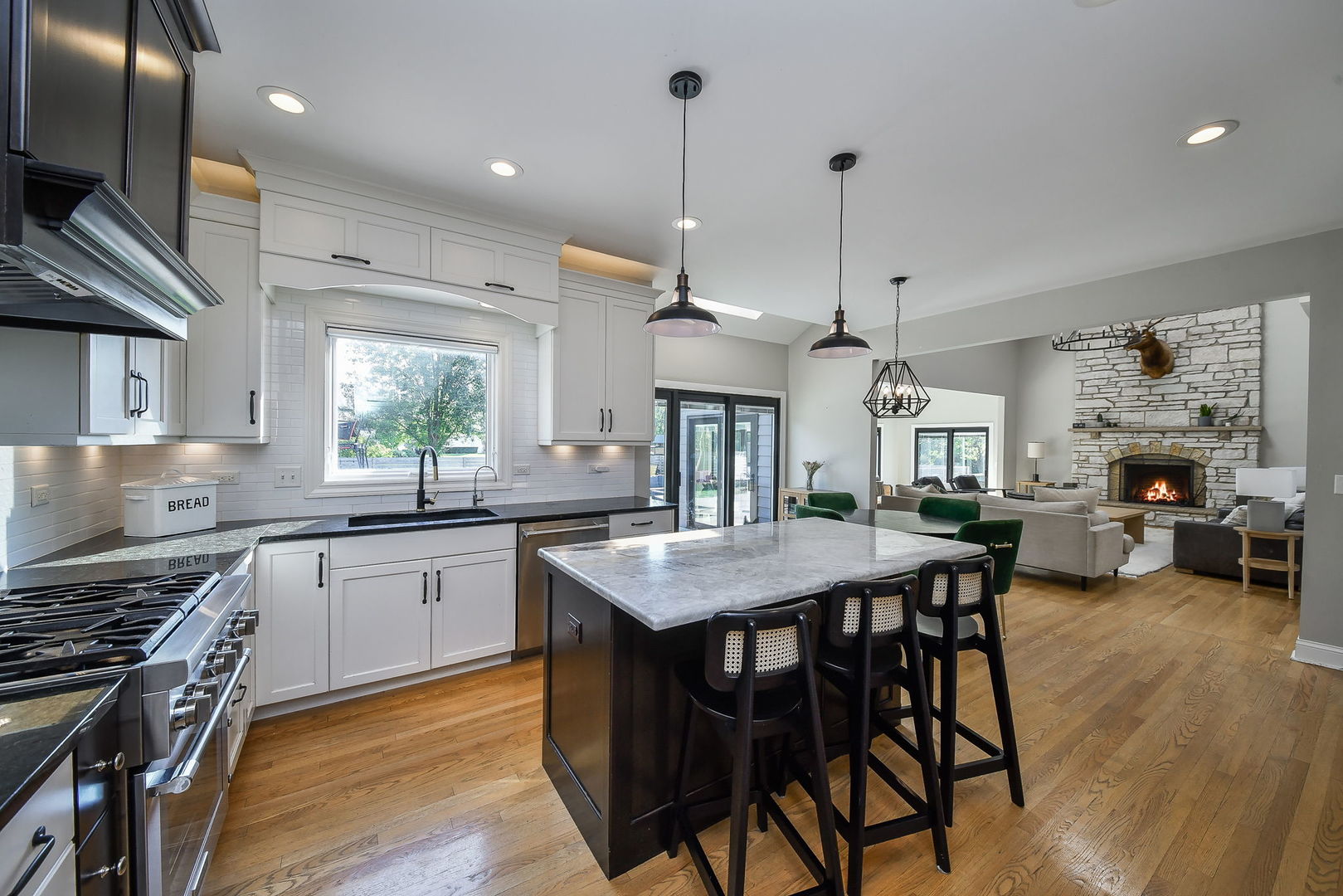 24 Winners Cup Circle Wheaton, IL 60189 - Photo 10 of 46 a kitchen with stainless steel appliances granite countertop a stove a sink refrigerator and a wooden cabinets