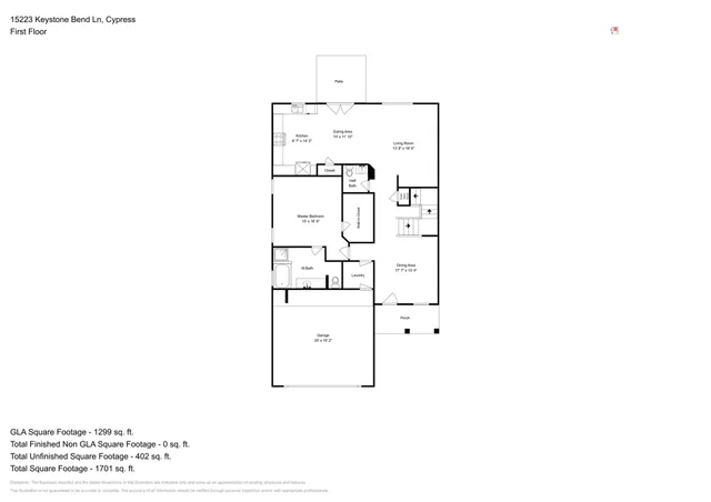 $2,495 | 15223 Keystone Bend Lane, Cypress, TX 77429